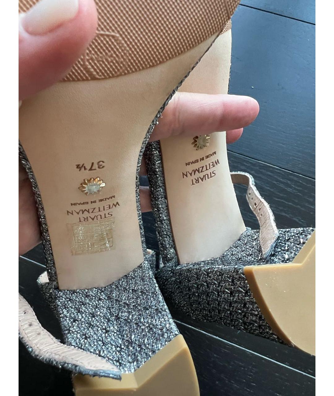 STUART WEITZMAN Серебряные босоножки, фото 3