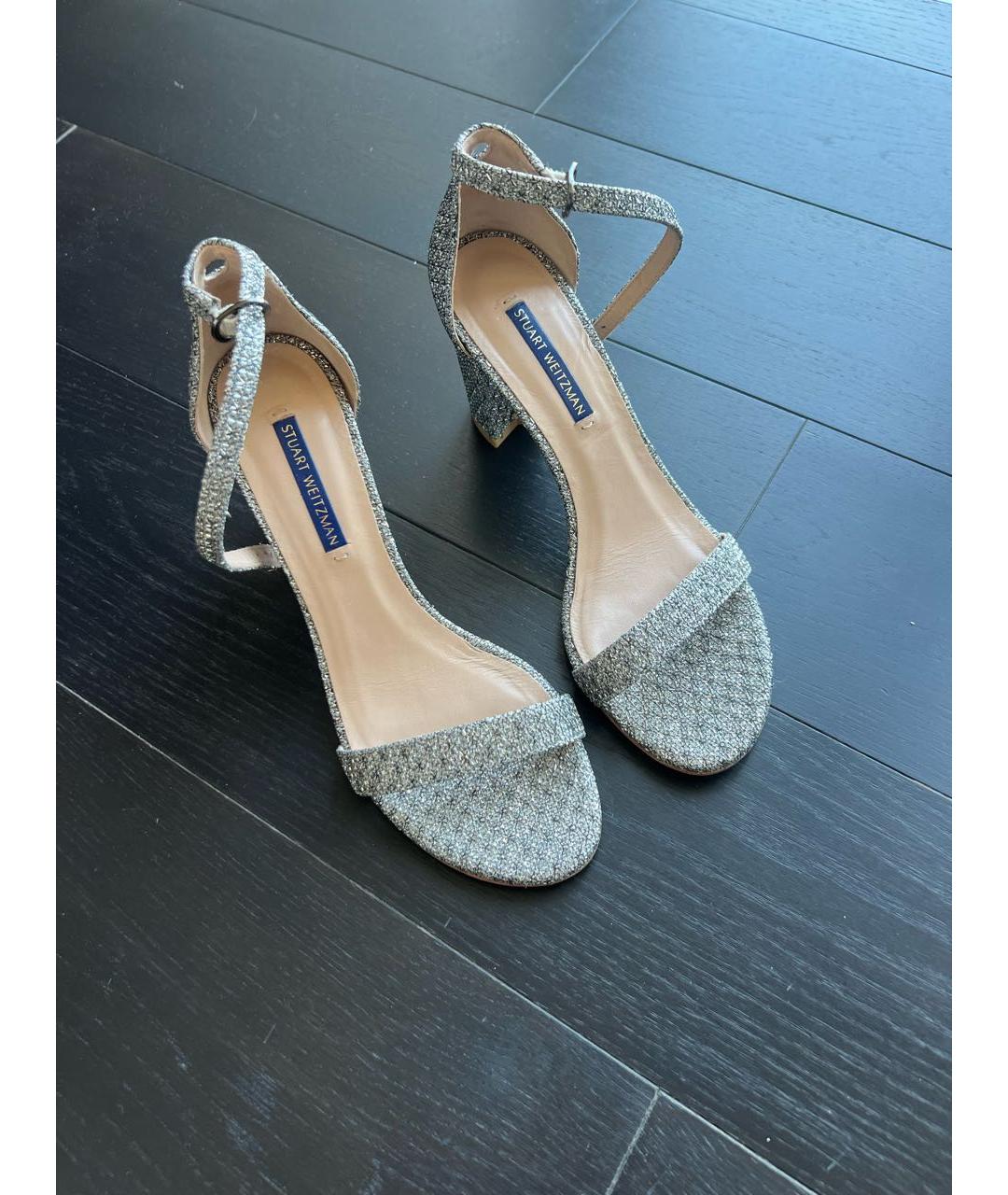 STUART WEITZMAN Серебряные босоножки, фото 2