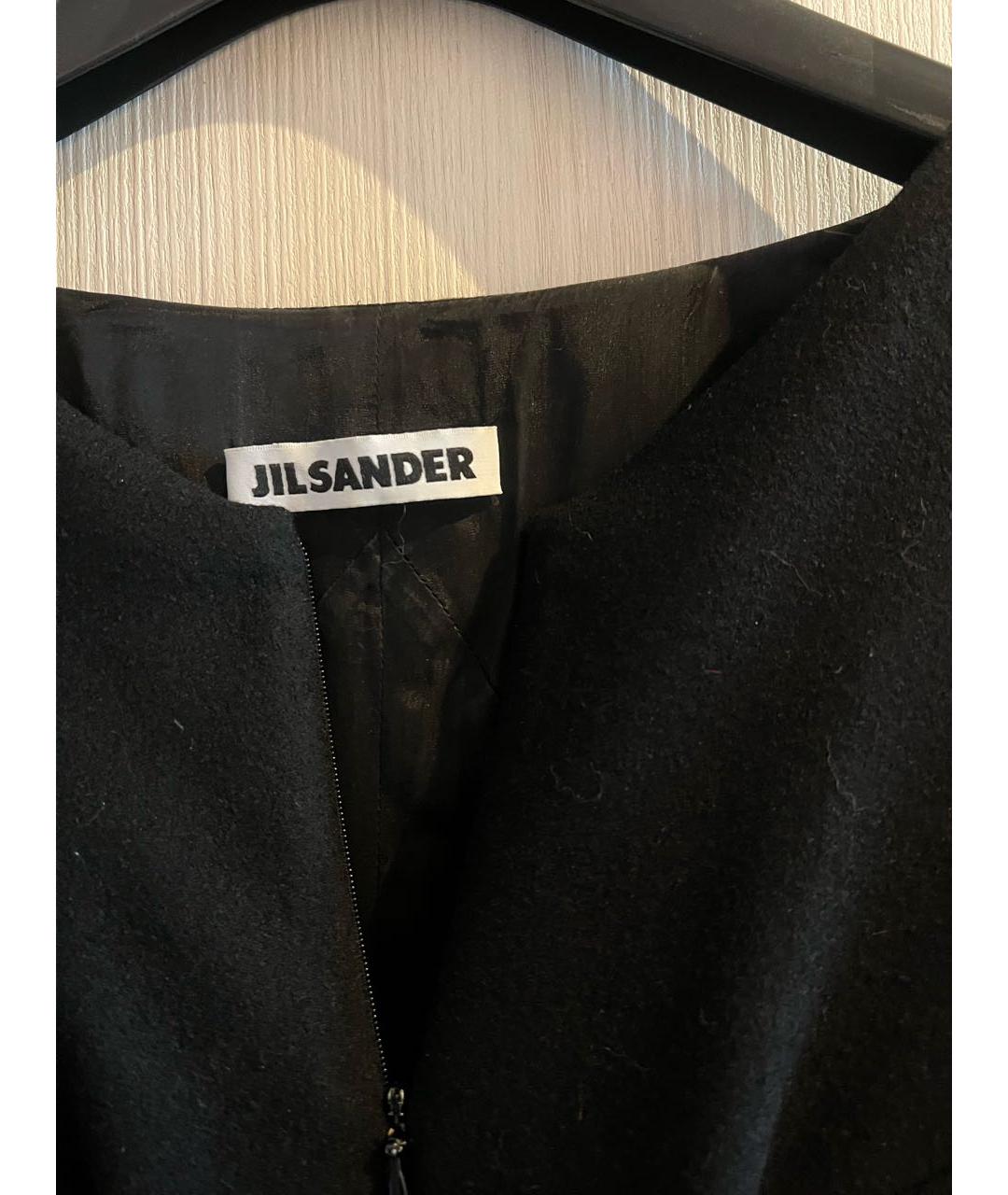 JIL SANDER Черное шерстяное коктейльное платье, фото 3