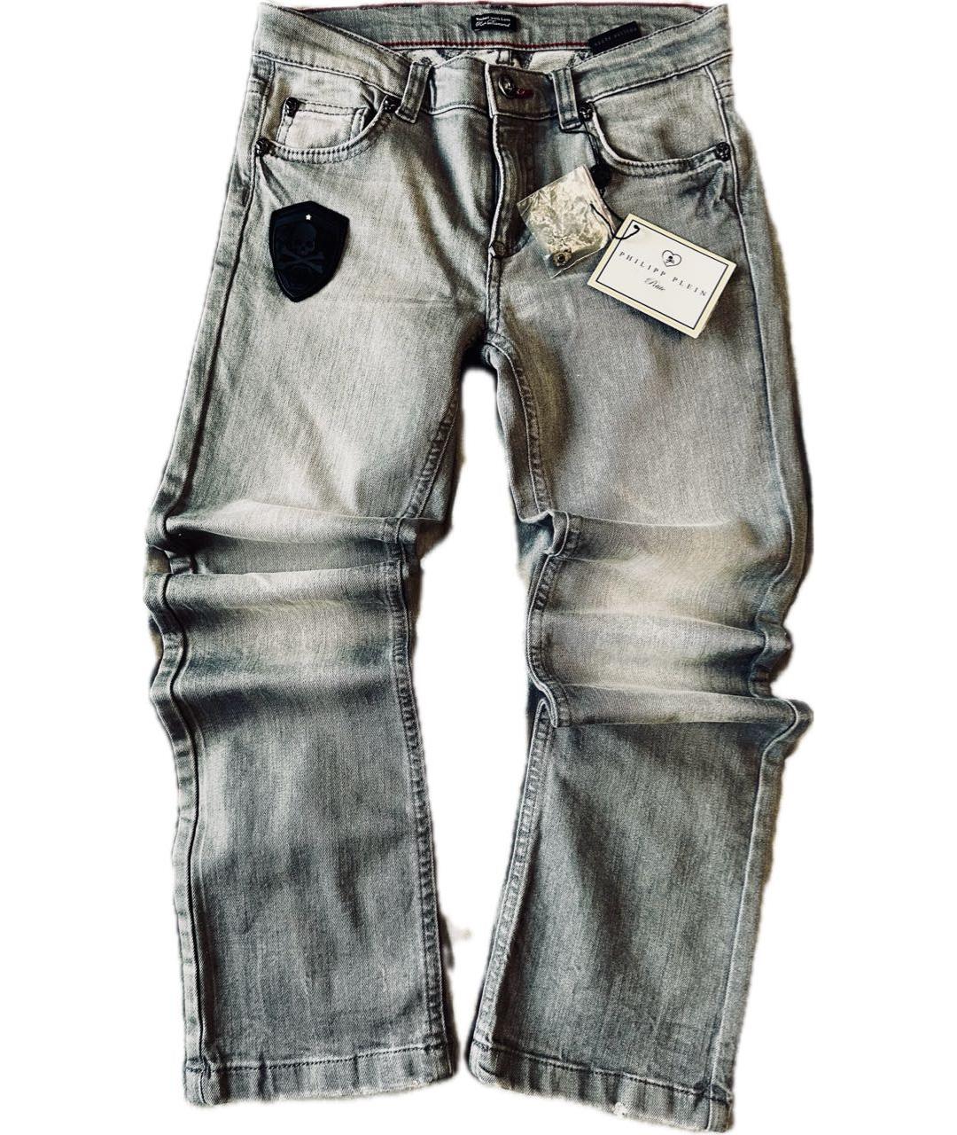 PHILIPP PLEIN Серые хлопковые детские джинсы, фото 9