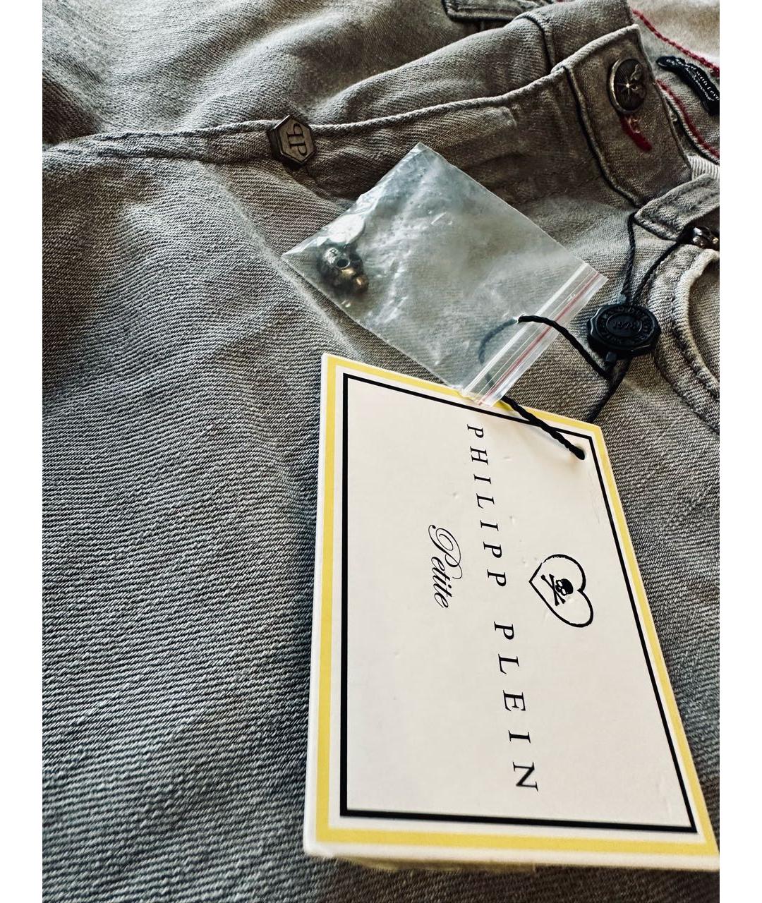 PHILIPP PLEIN Серые хлопковые детские джинсы, фото 3