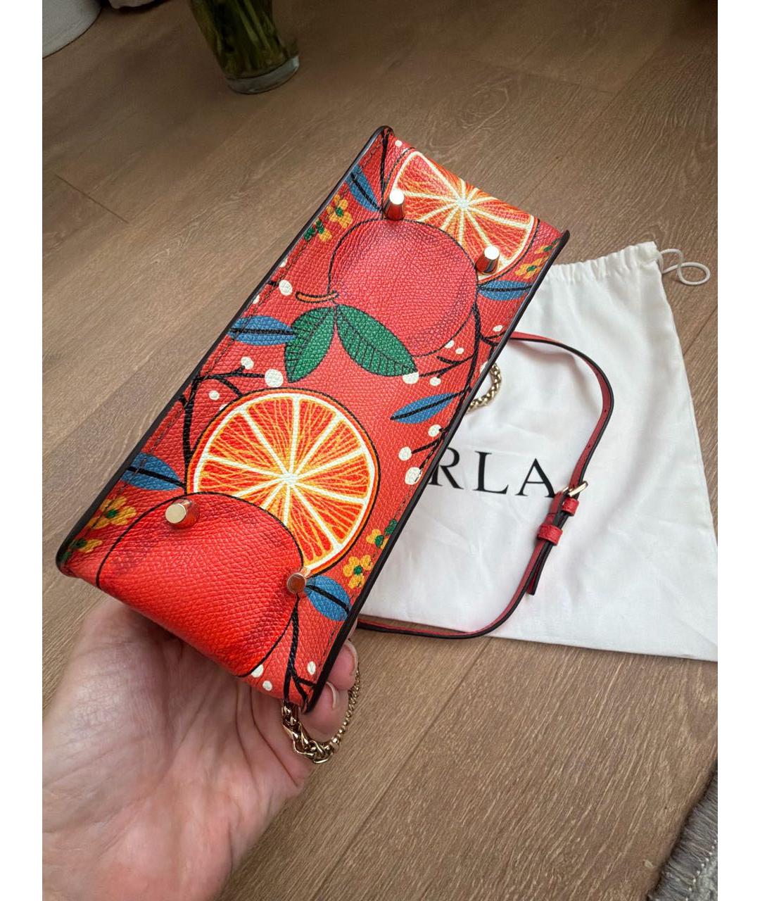 FURLA Красная кожаная сумка через плечо, фото 7