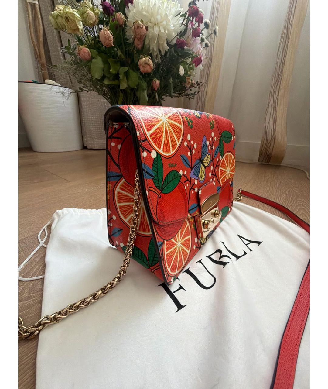 FURLA Красная кожаная сумка через плечо, фото 2