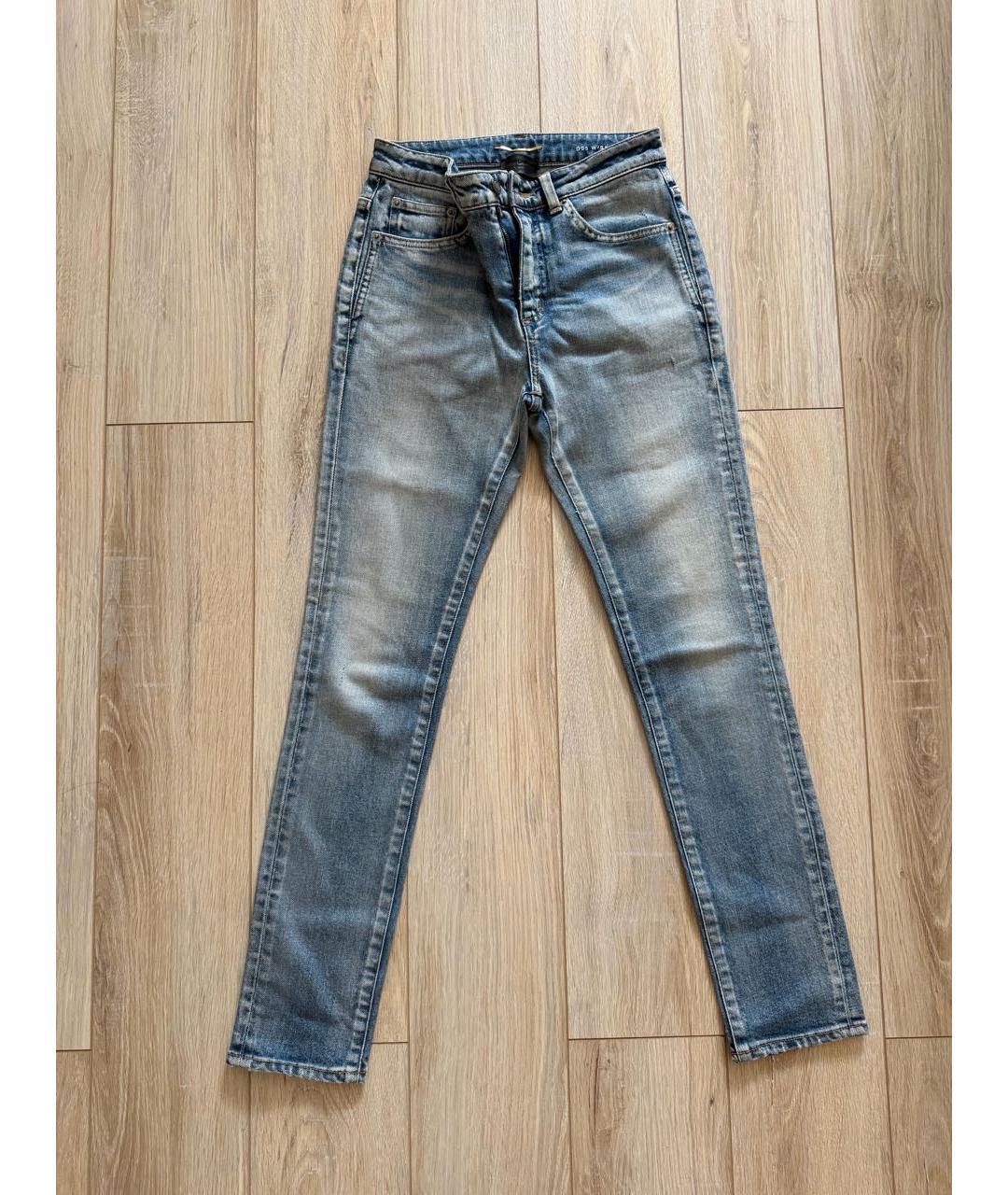 SAINT LAURENT Голубые джинсы слим, фото 7