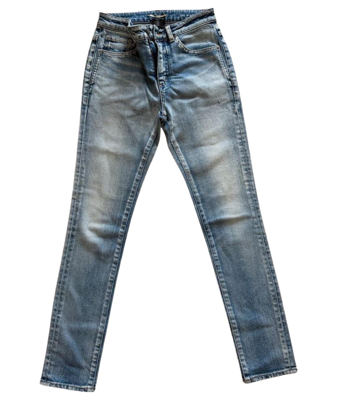 SAINT LAURENT Голубые джинсы слим, фото 1
