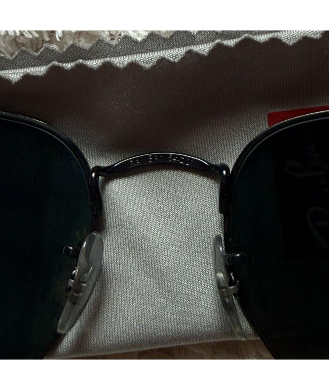 RAY BAN Черные металлические солнцезащитные очки, фото 5