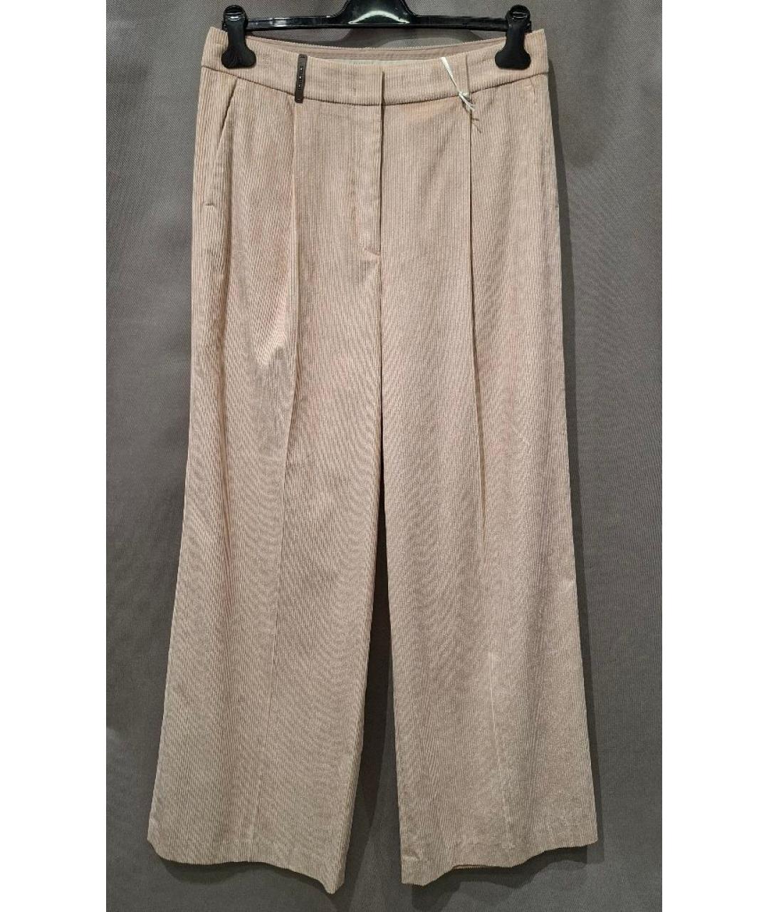 PESERICO Бежевые хлопковые брюки широкие, фото 8