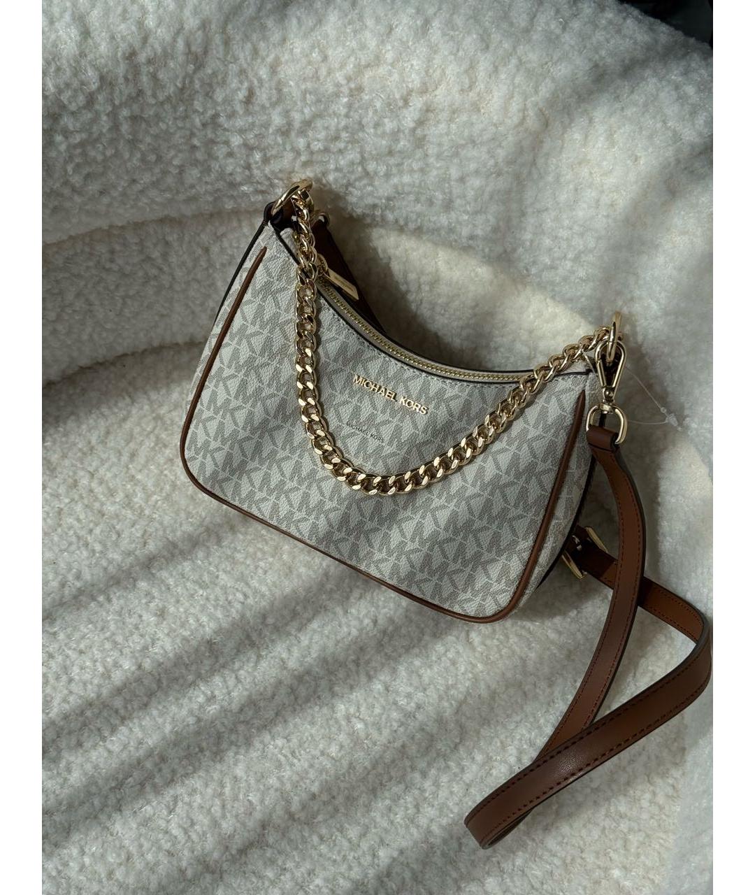 MICHAEL KORS Бежевая канва сумка через плечо, фото 5