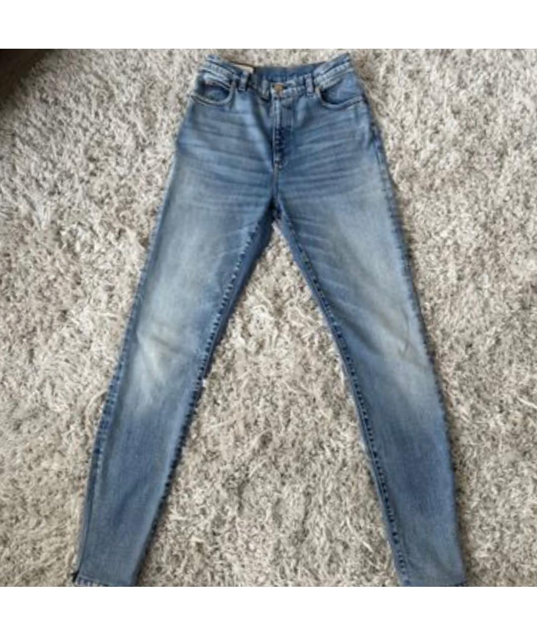GUCCI Голубые хлопко-эластановые джинсы слим, фото 9