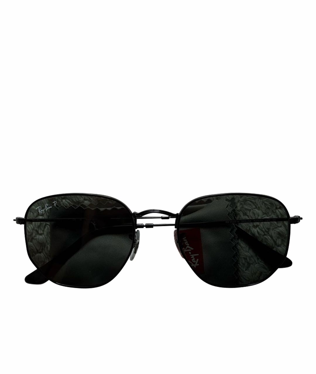 RAY BAN Черные металлические солнцезащитные очки, фото 1