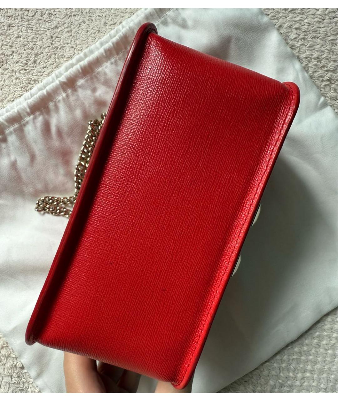 FURLA Красная кожаная сумка через плечо, фото 3
