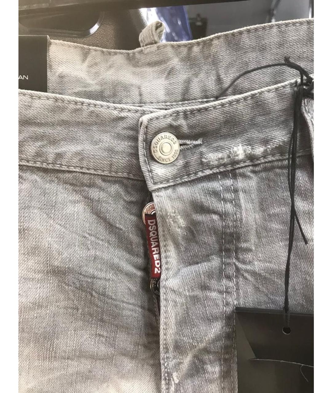 DSQUARED2 Серые хлопковые прямые джинсы, фото 3