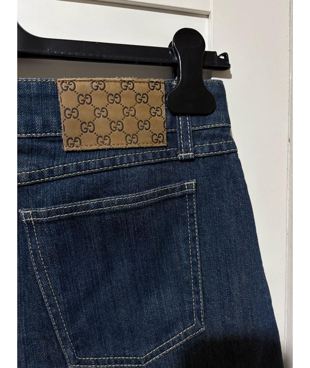 GUCCI Темно-синяя деним юбка-шорты, фото 4