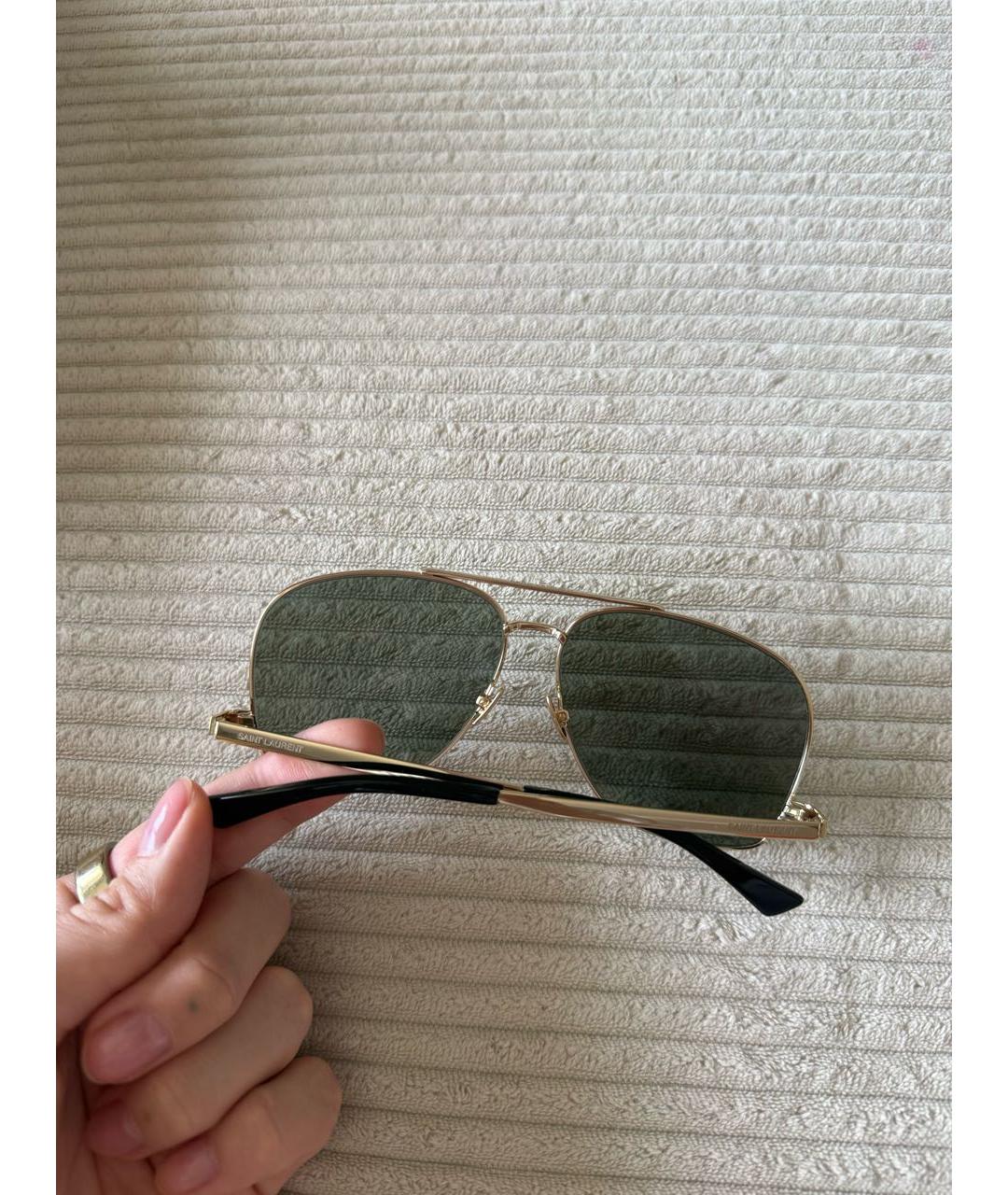 SAINT LAURENT Серебряные металлические солнцезащитные очки, фото 2