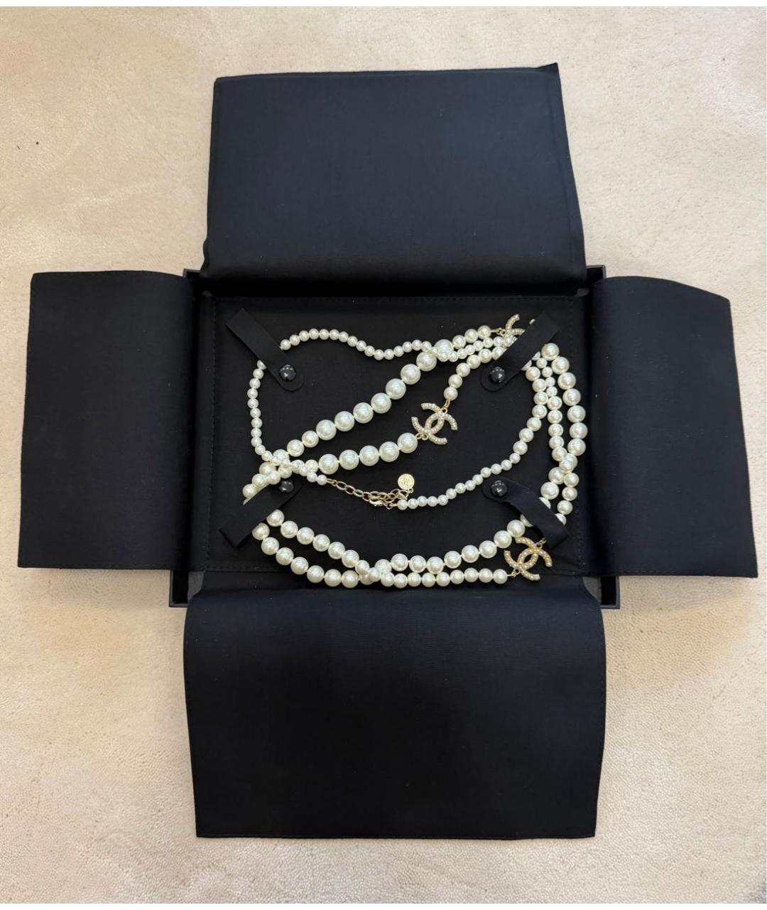 CHANEL Белое колье, фото 5