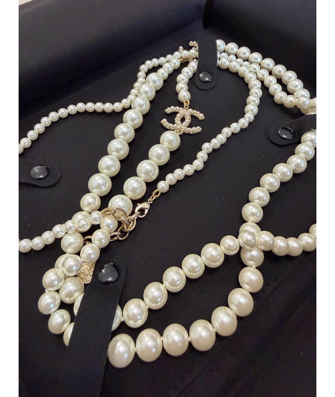 CHANEL Белое колье, фото 4