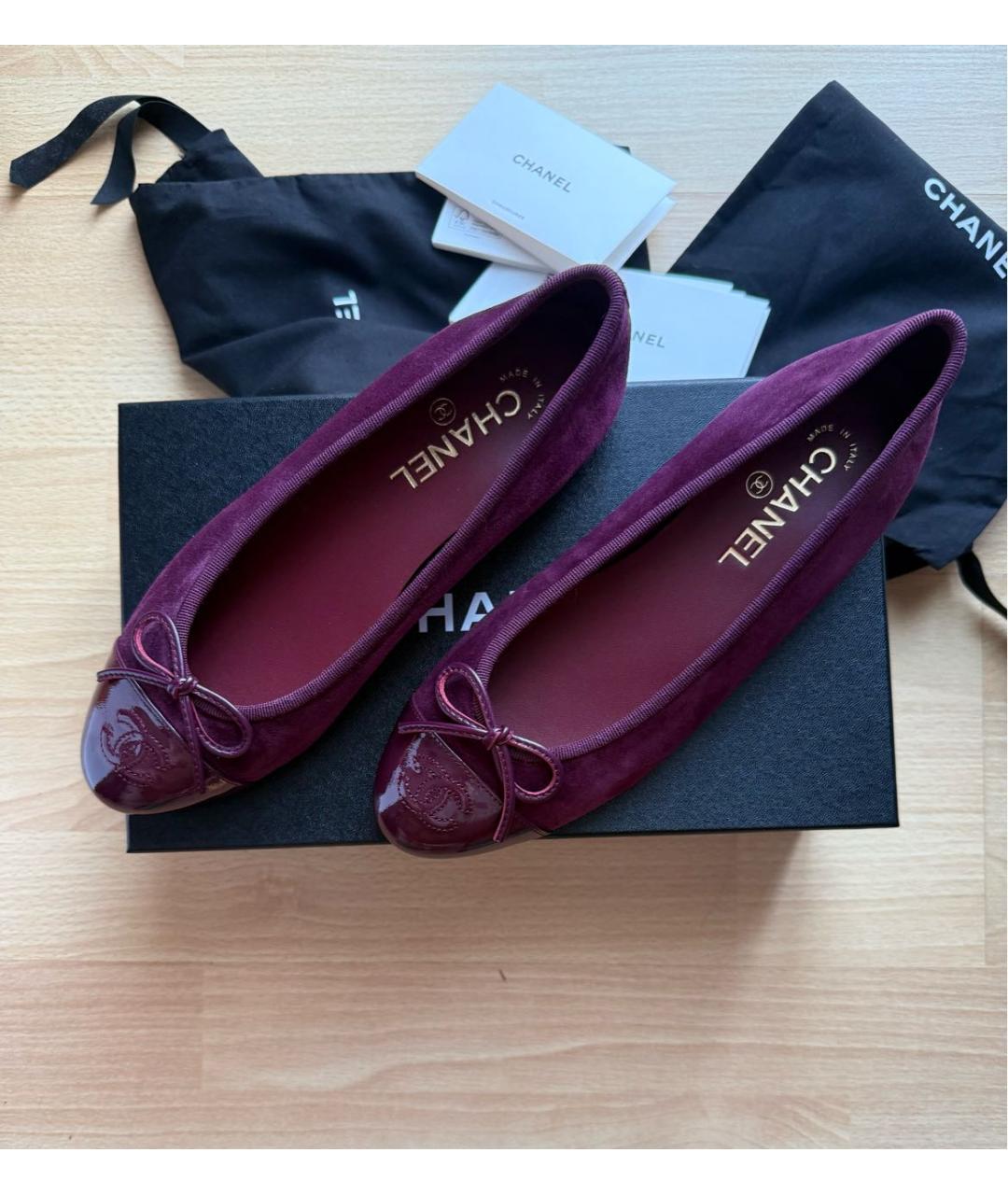 CHANEL Фиолетовые замшевые балетки, фото 4