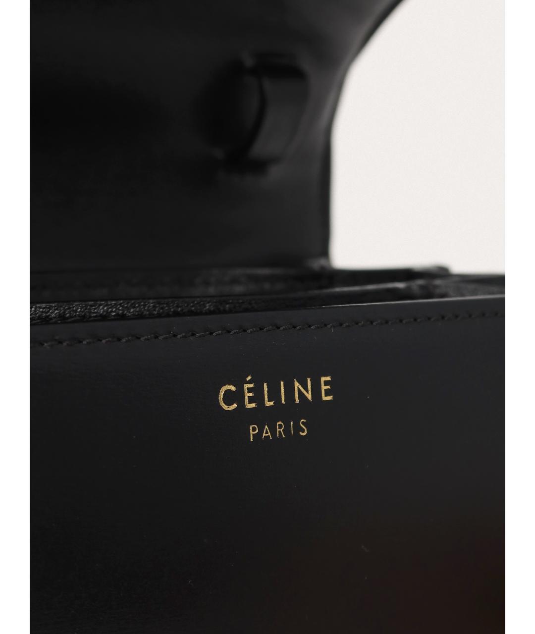 CELINE Черная кожаная сумка через плечо, фото 6
