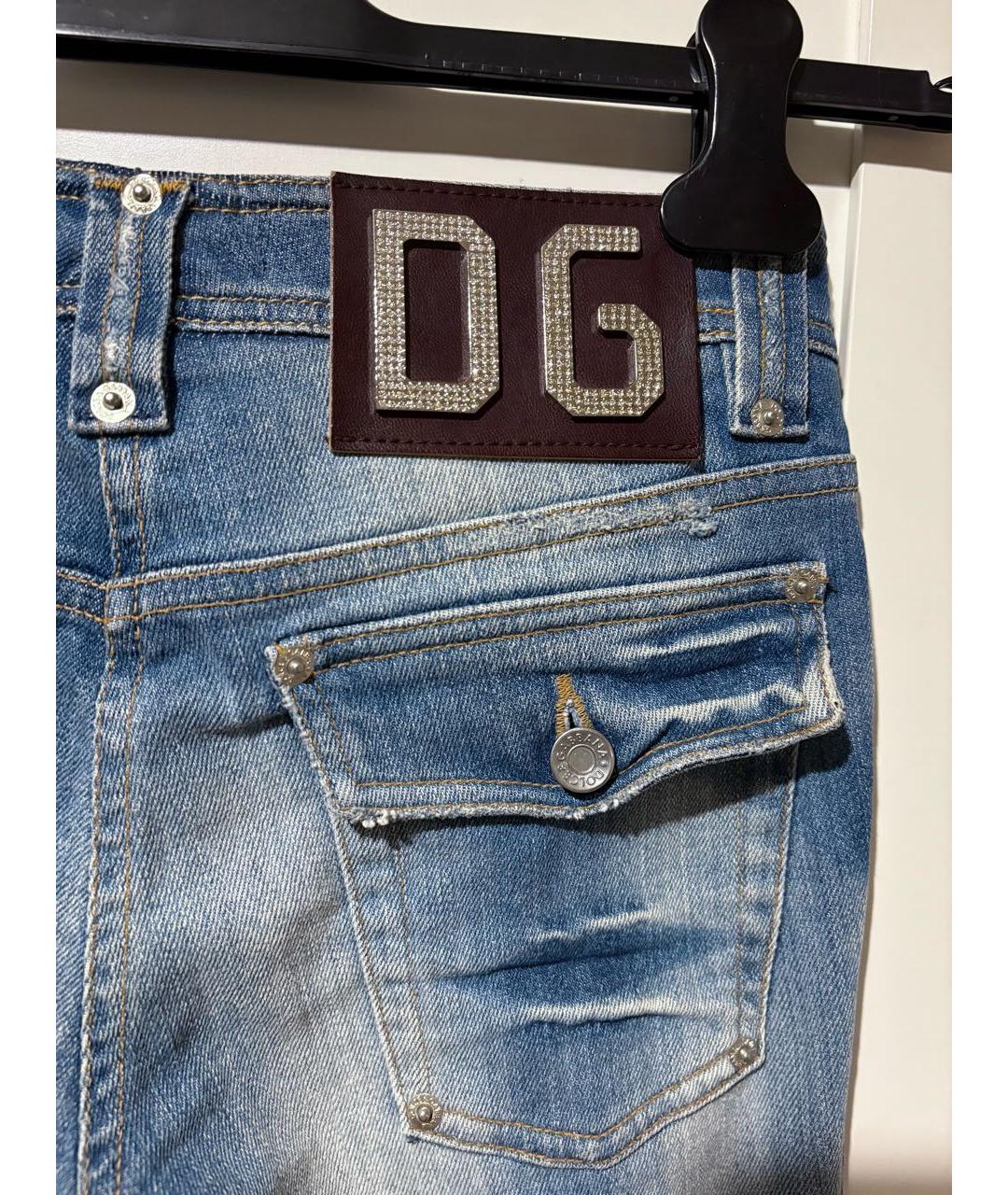 DOLCE&GABBANA Синие деним капри, фото 4