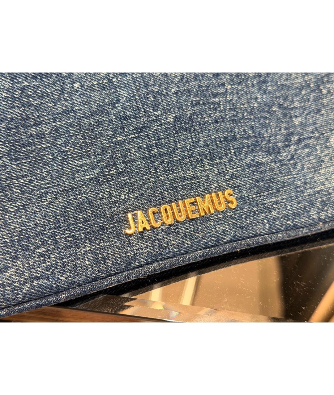 JACQUEMUS Темно-синяя деним сумка с короткими ручками, фото 5