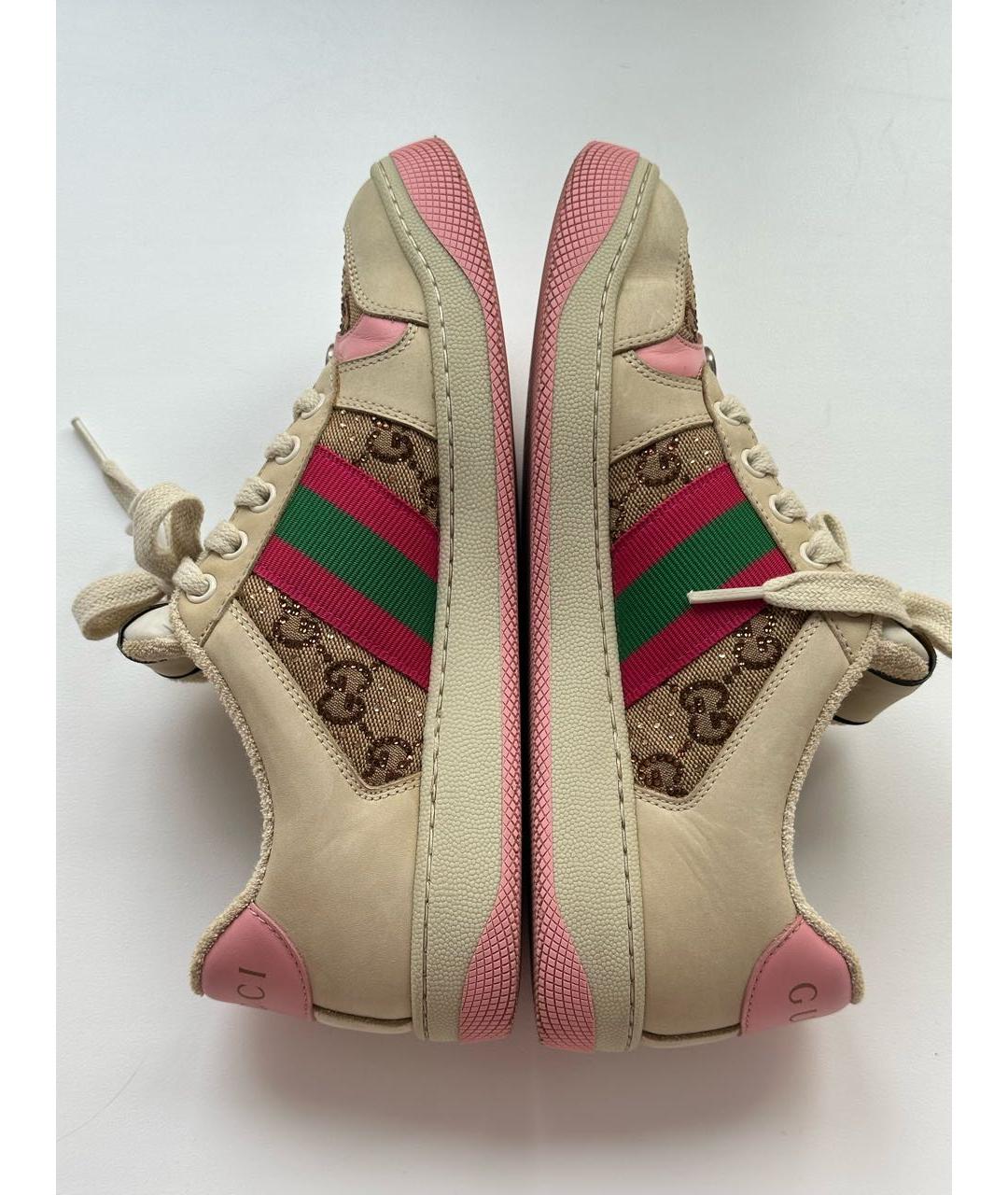 GUCCI Бежевые нубуковые кеды, фото 6