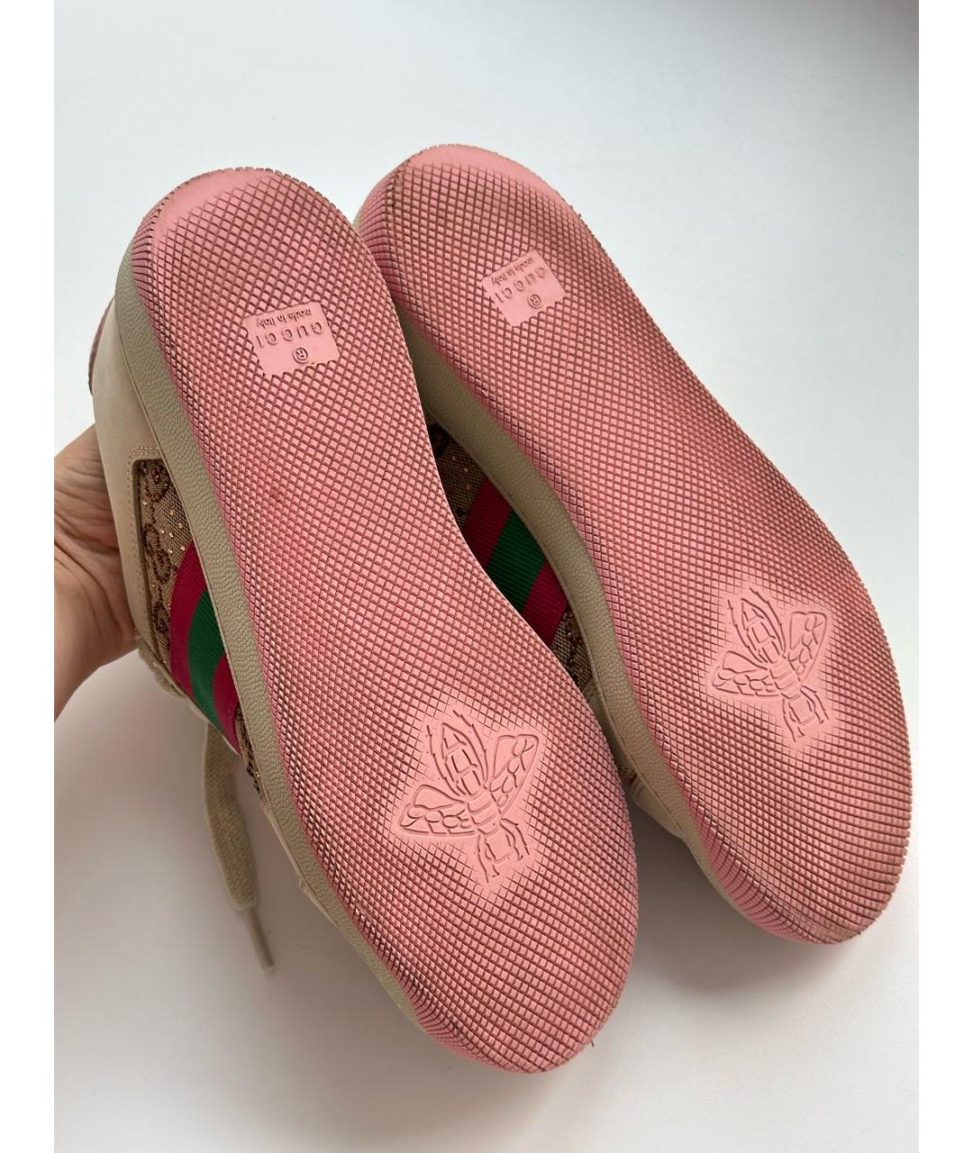 GUCCI Бежевые нубуковые кеды, фото 8