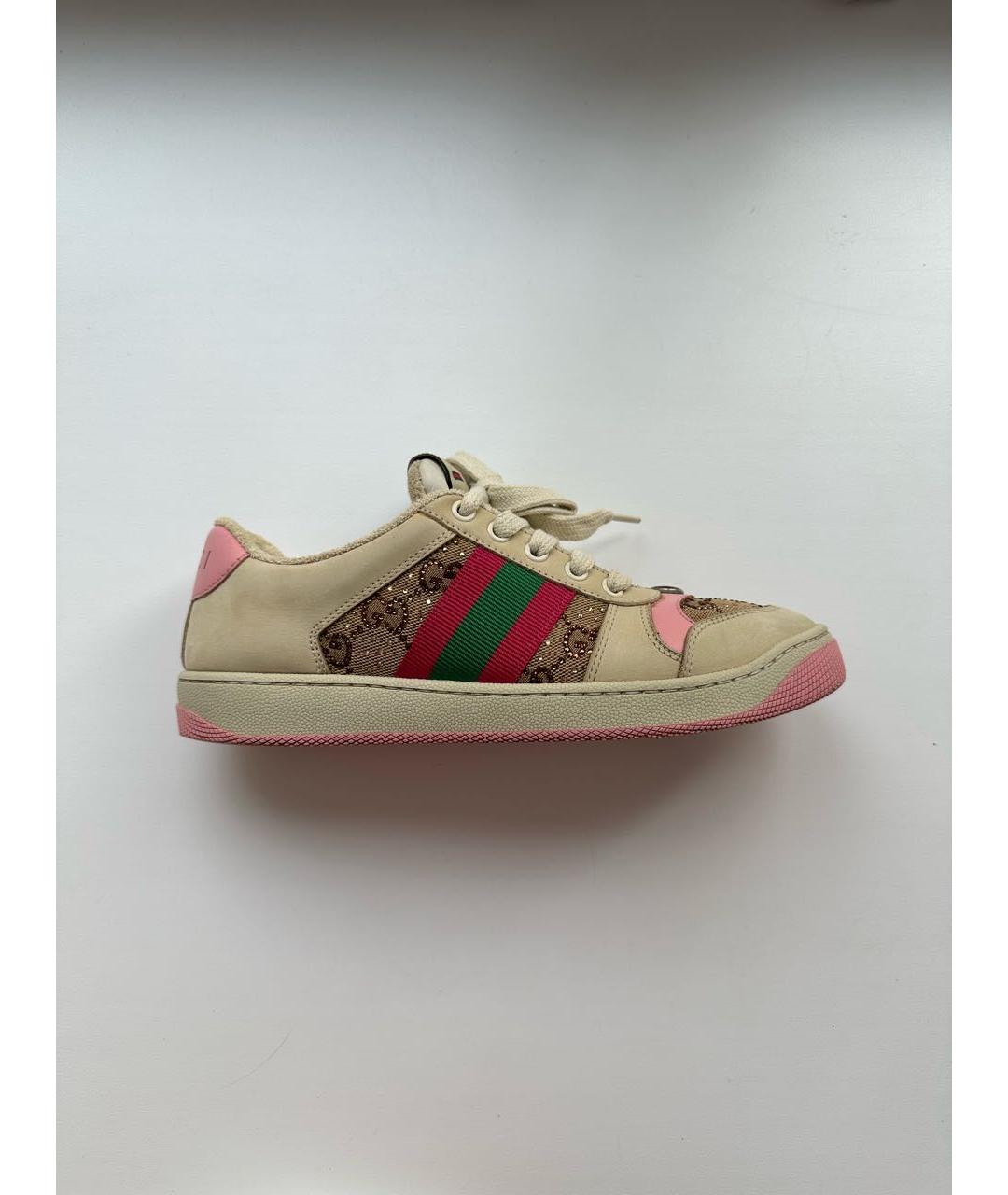 GUCCI Бежевые нубуковые кеды, фото 9