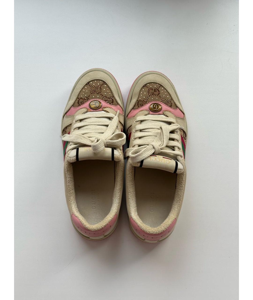 GUCCI Бежевые нубуковые кеды, фото 3