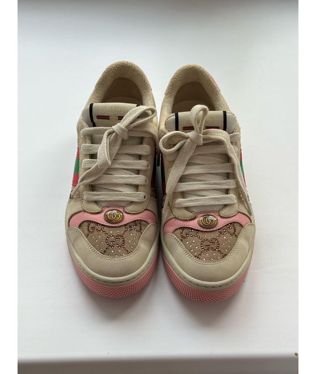 GUCCI Бежевые нубуковые кеды, фото 2