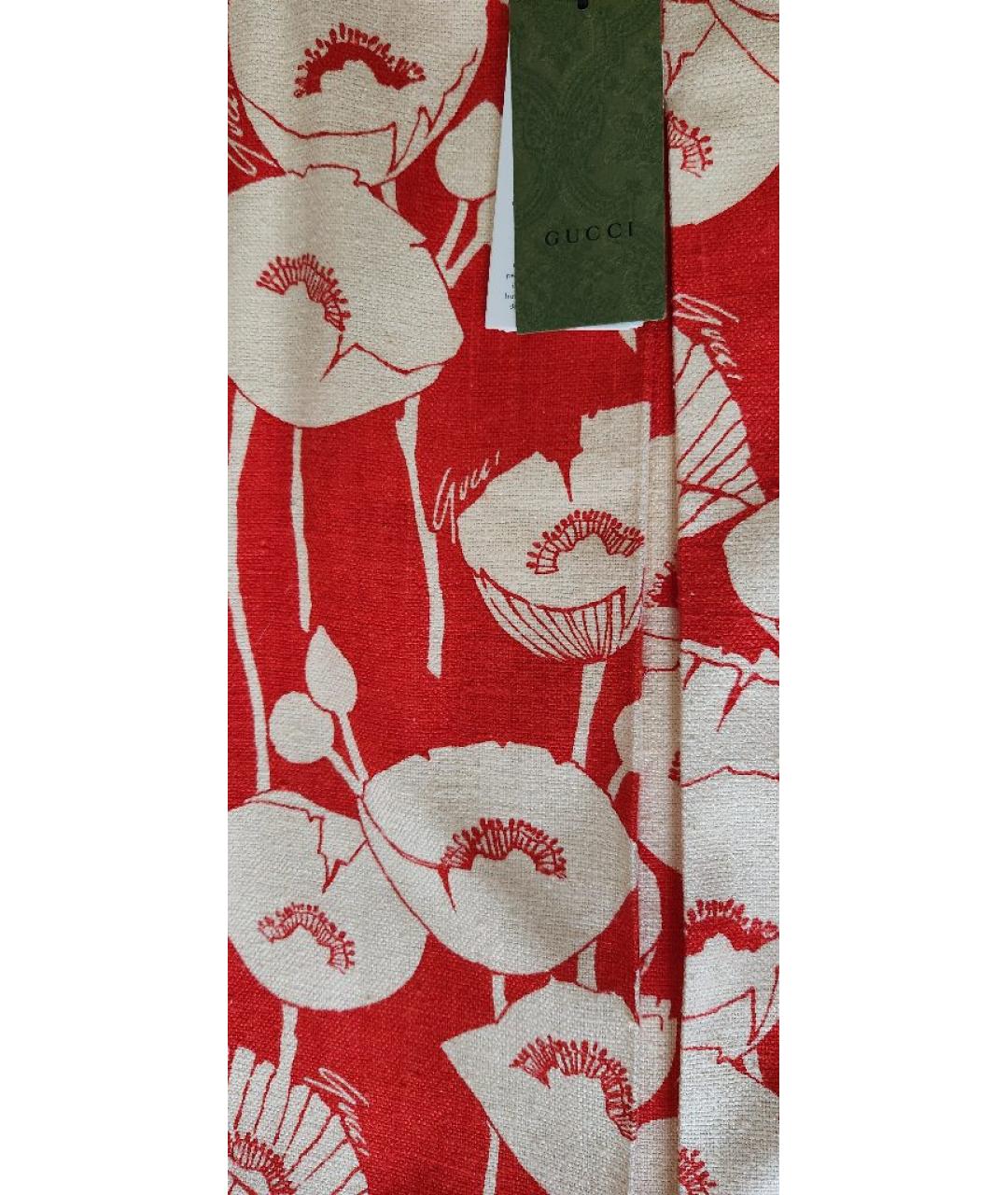GUCCI Красная шелковая юбка мини, фото 4