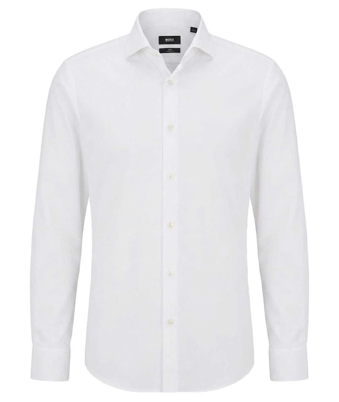 HUGO BOSS Белая хлопковая классическая рубашка, фото 1