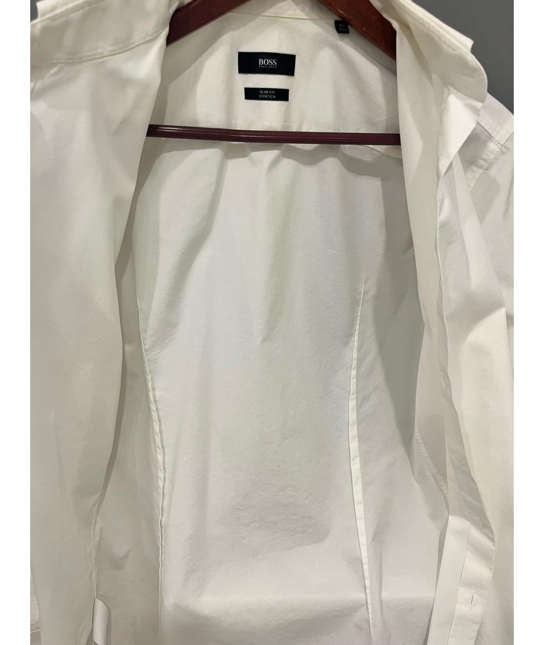 HUGO BOSS Белая хлопковая классическая рубашка, фото 2