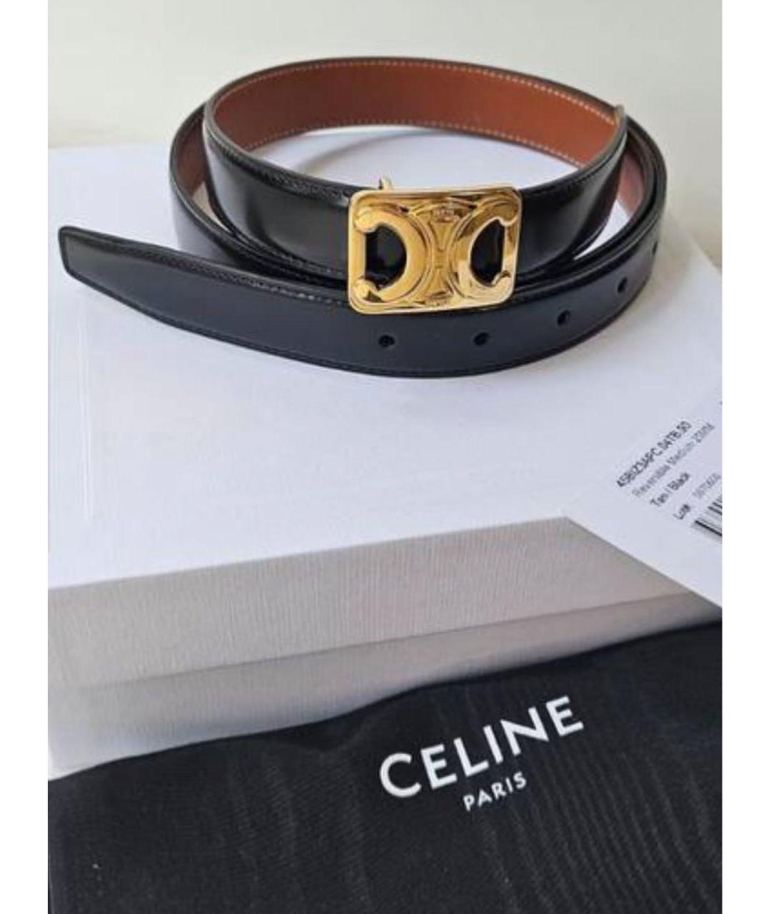 CELINE Черный кожаный ремень, фото 7