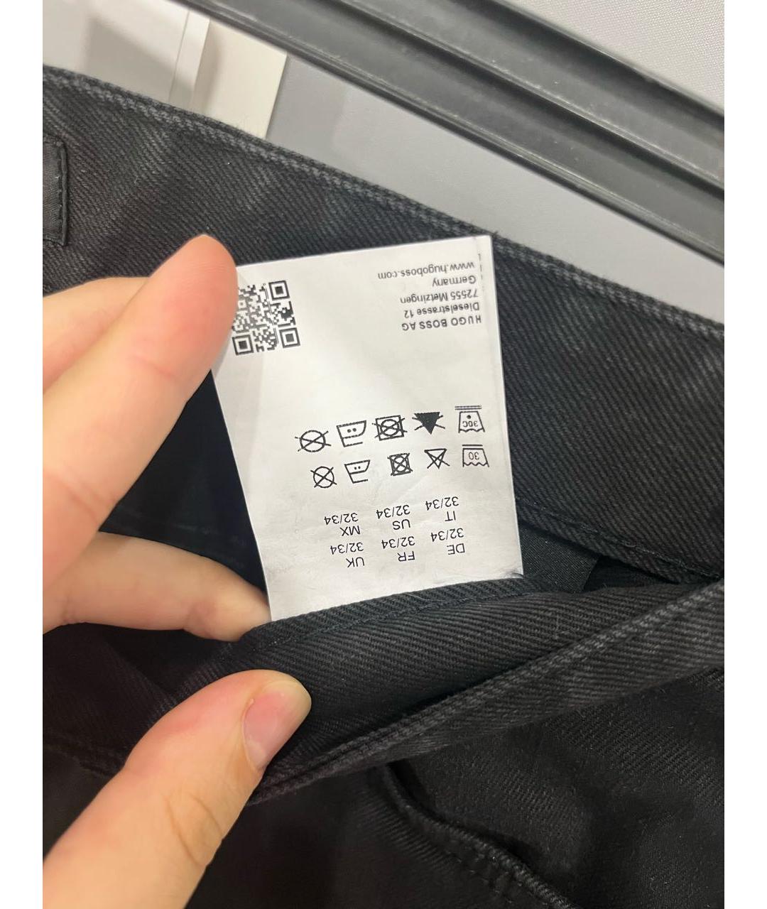 HUGO BOSS Черные хлопковые джинсы скинни, фото 4