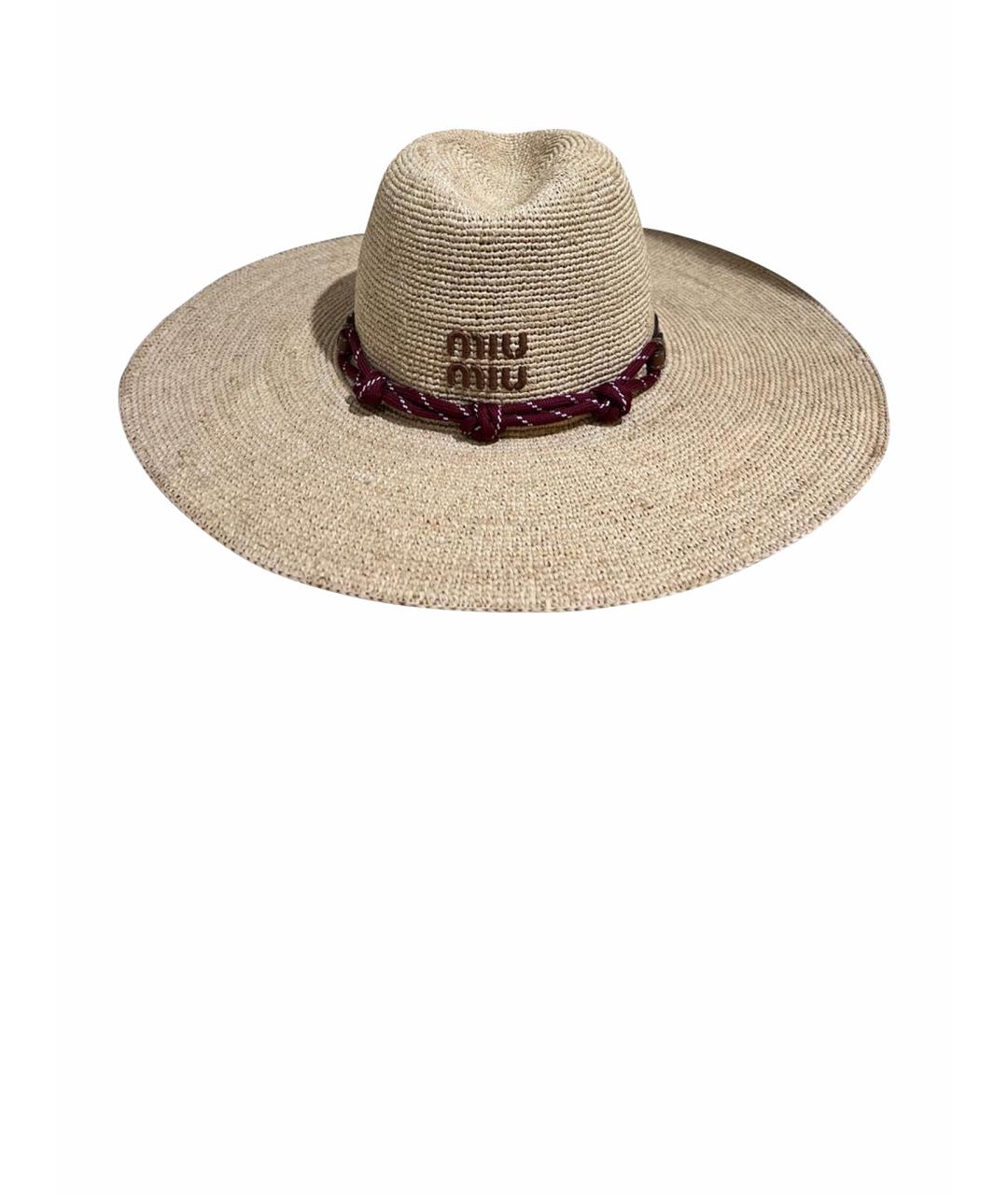 MIU MIU Бежевая шляпа, фото 1