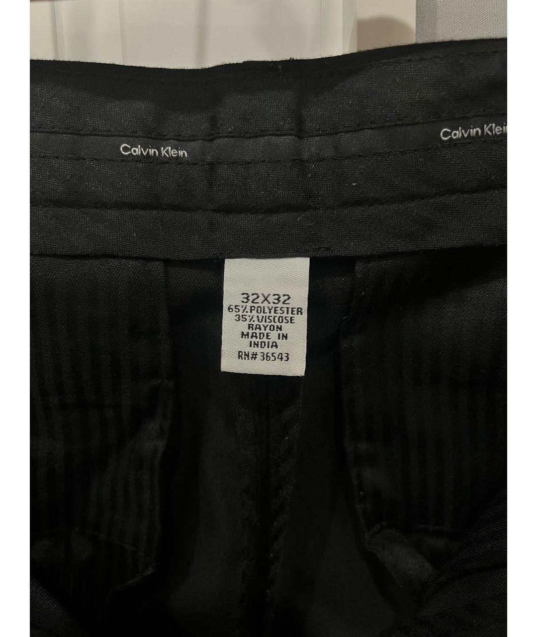 CALVIN KLEIN Черные вискозные классические брюки, фото 3