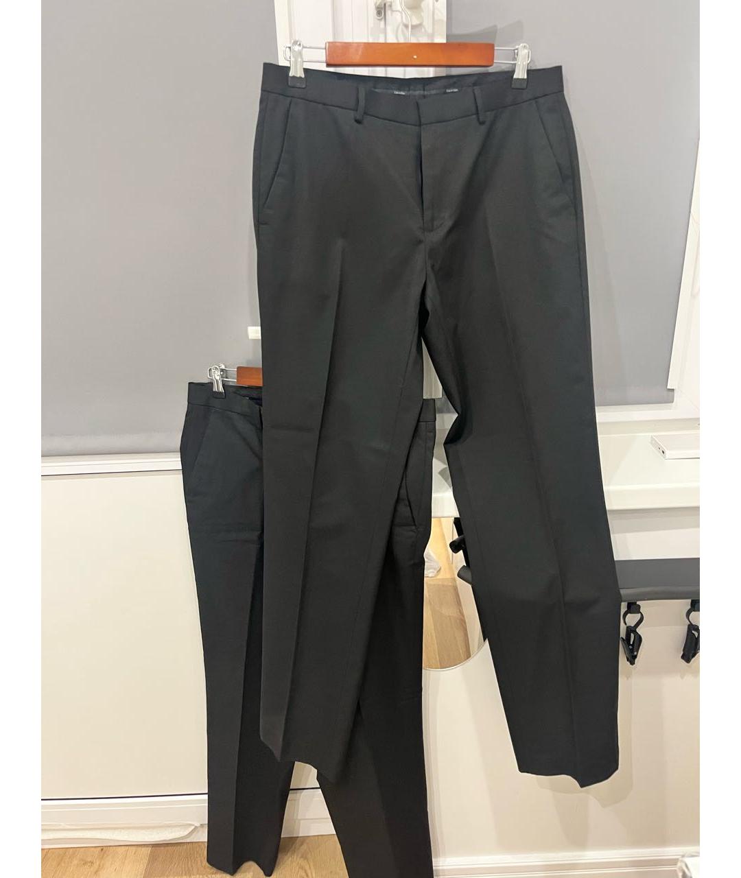 CALVIN KLEIN Черные вискозные классические брюки, фото 4