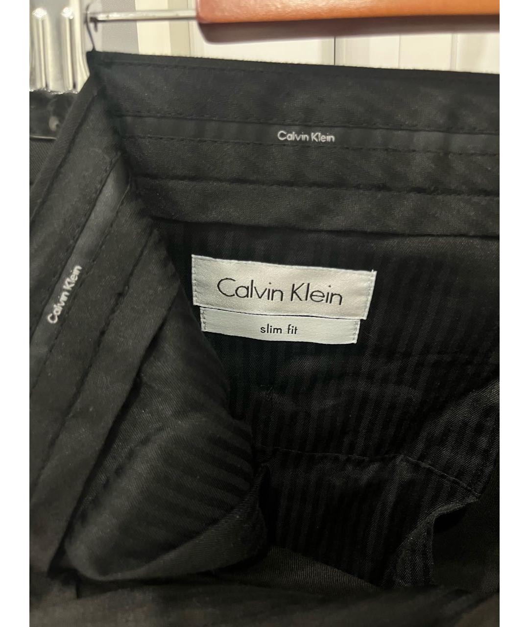 CALVIN KLEIN Черные вискозные классические брюки, фото 2