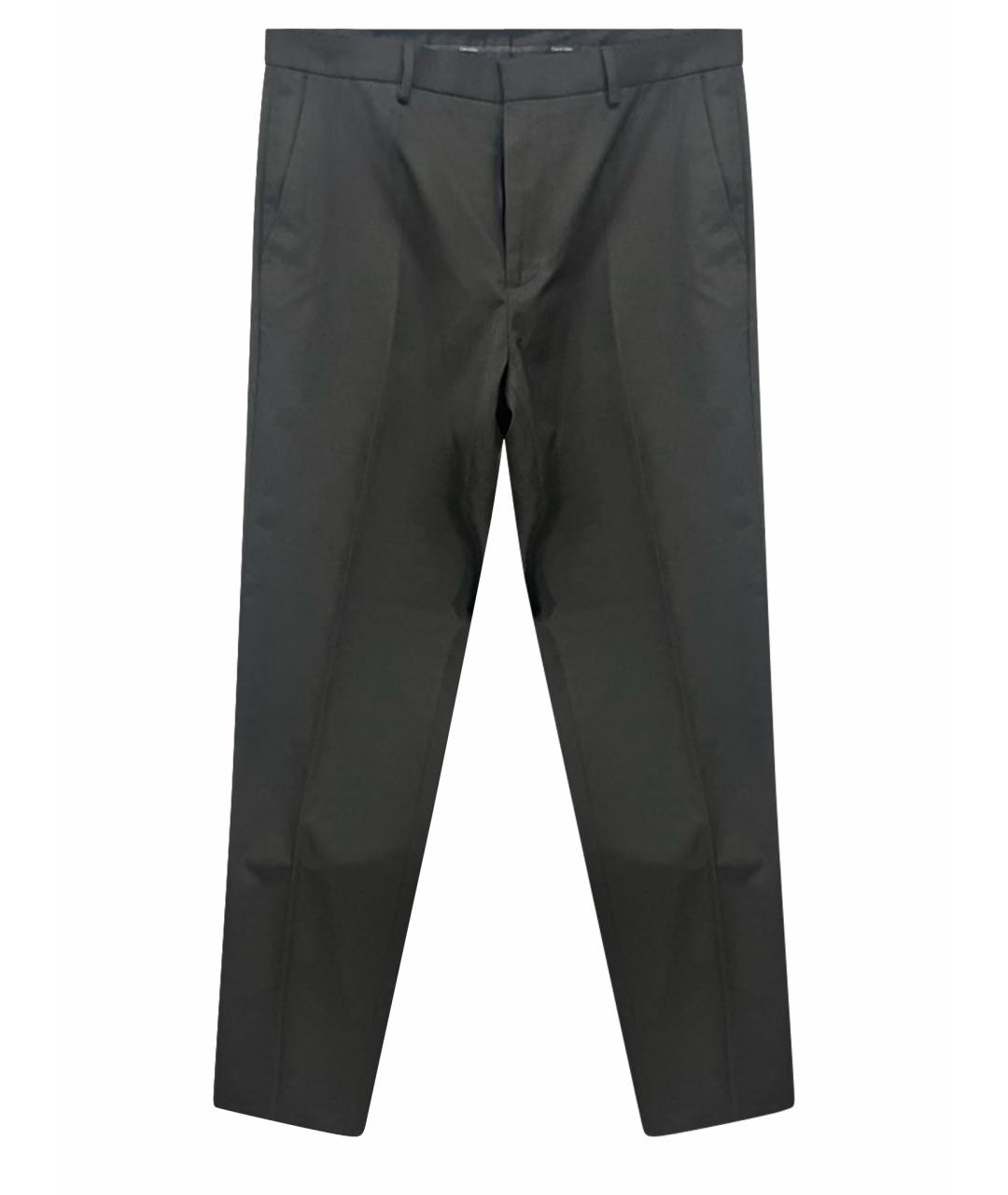 CALVIN KLEIN Черные вискозные классические брюки, фото 1