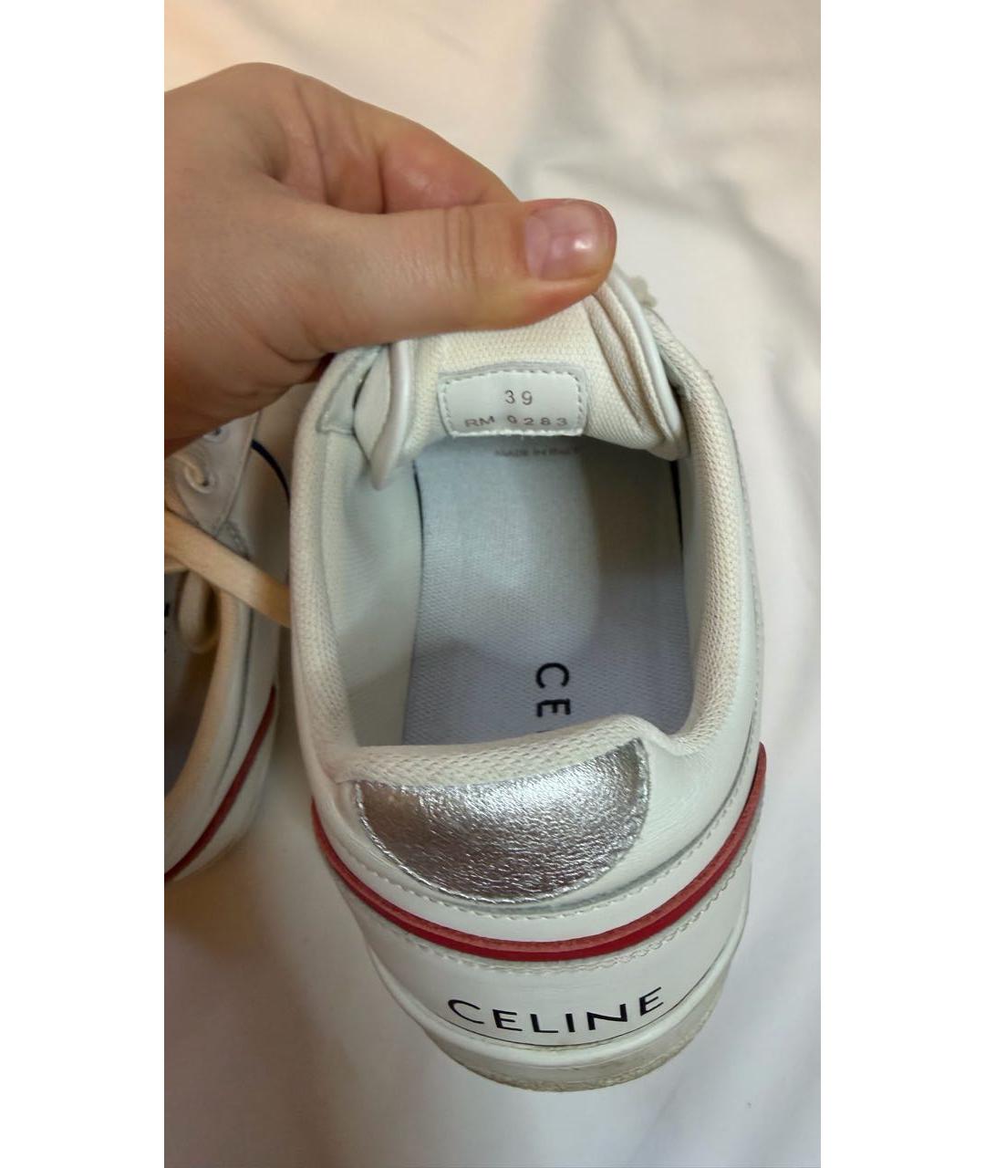 CELINE Белые кожаные кеды, фото 5