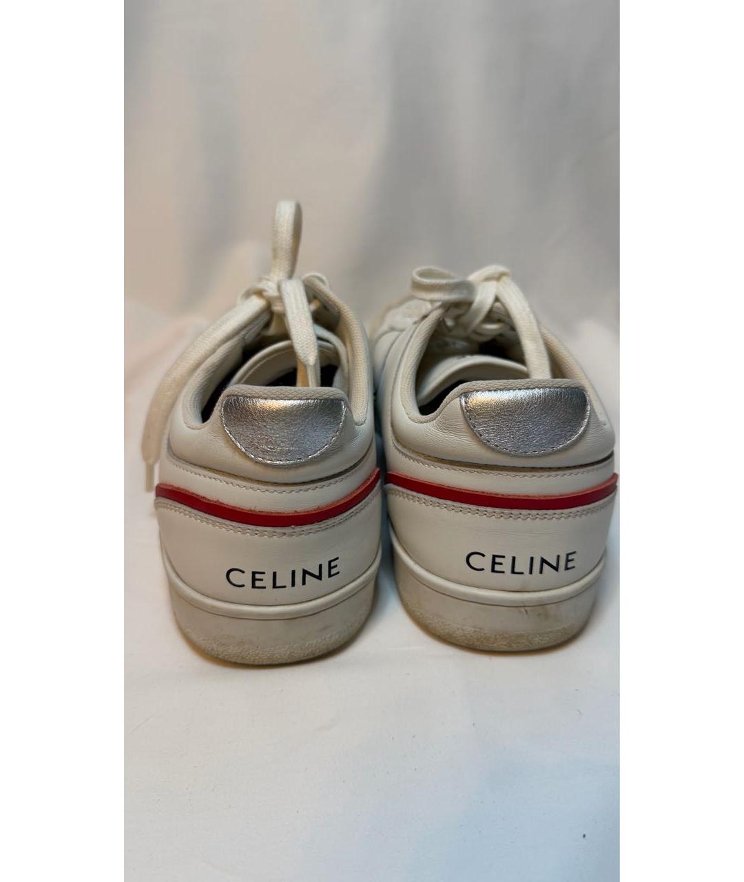 CELINE Белые кожаные кеды, фото 3