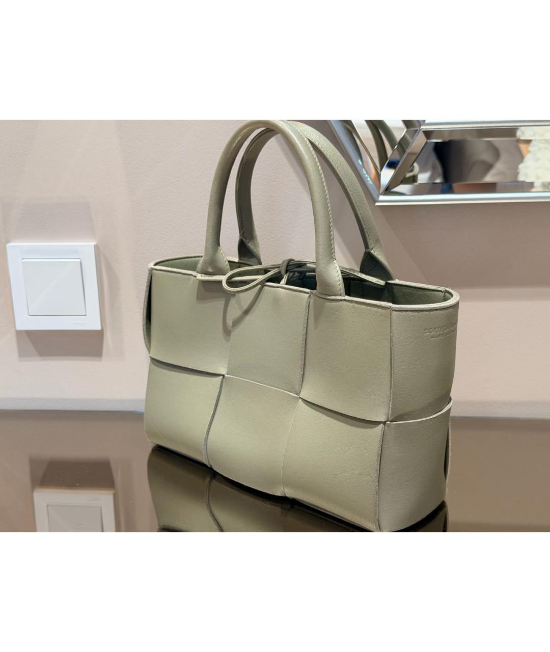 BOTTEGA VENETA Салатовая кожаная сумка через плечо, фото 2