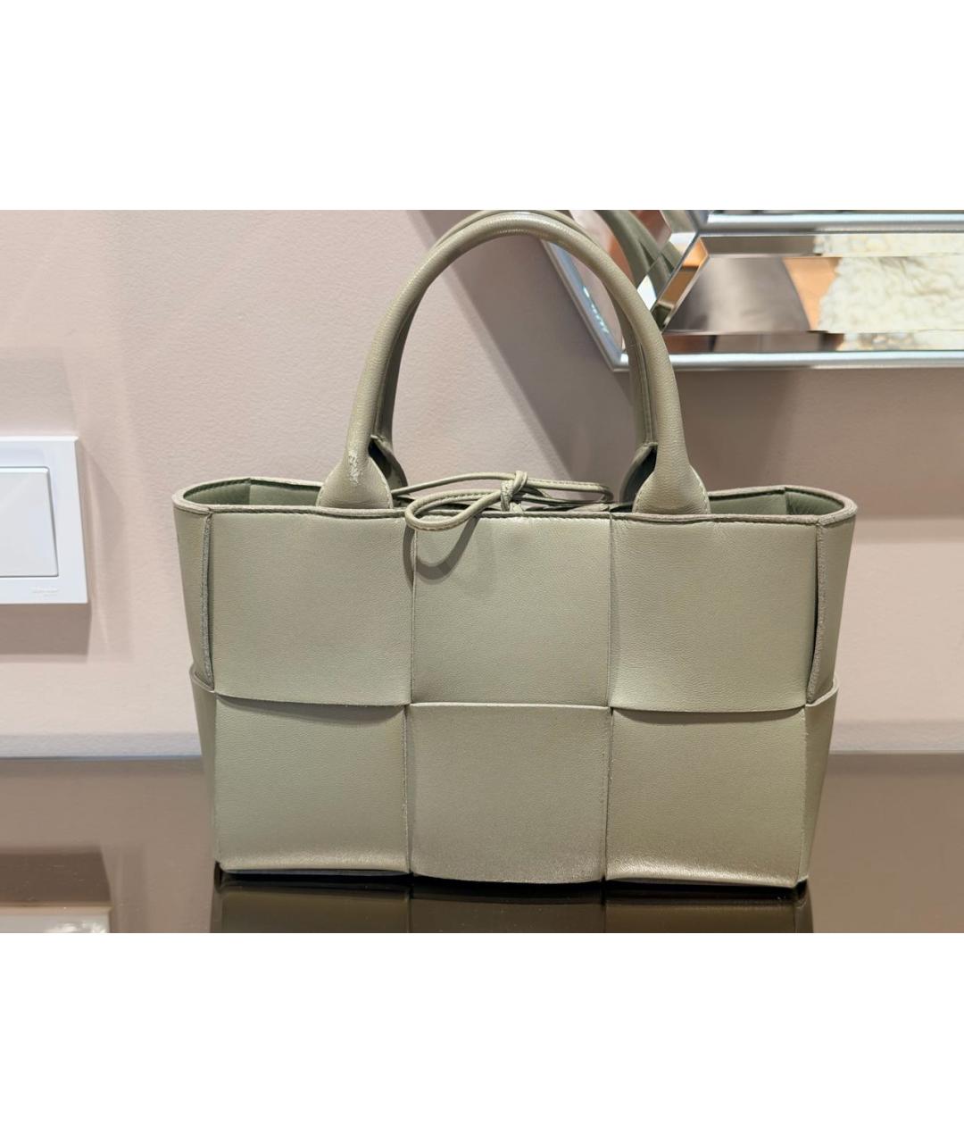 BOTTEGA VENETA Салатовая кожаная сумка через плечо, фото 3