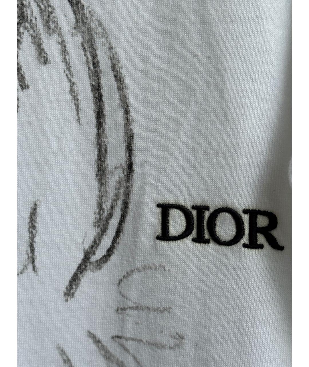 CHRISTIAN DIOR Белая хлопковая футболка, фото 5