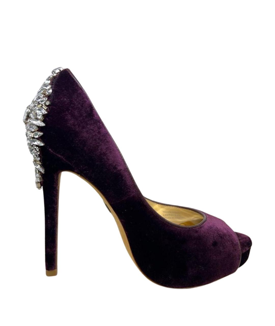 BADGLEY MISCHKA Фиолетовые бархатные туфли, фото 1