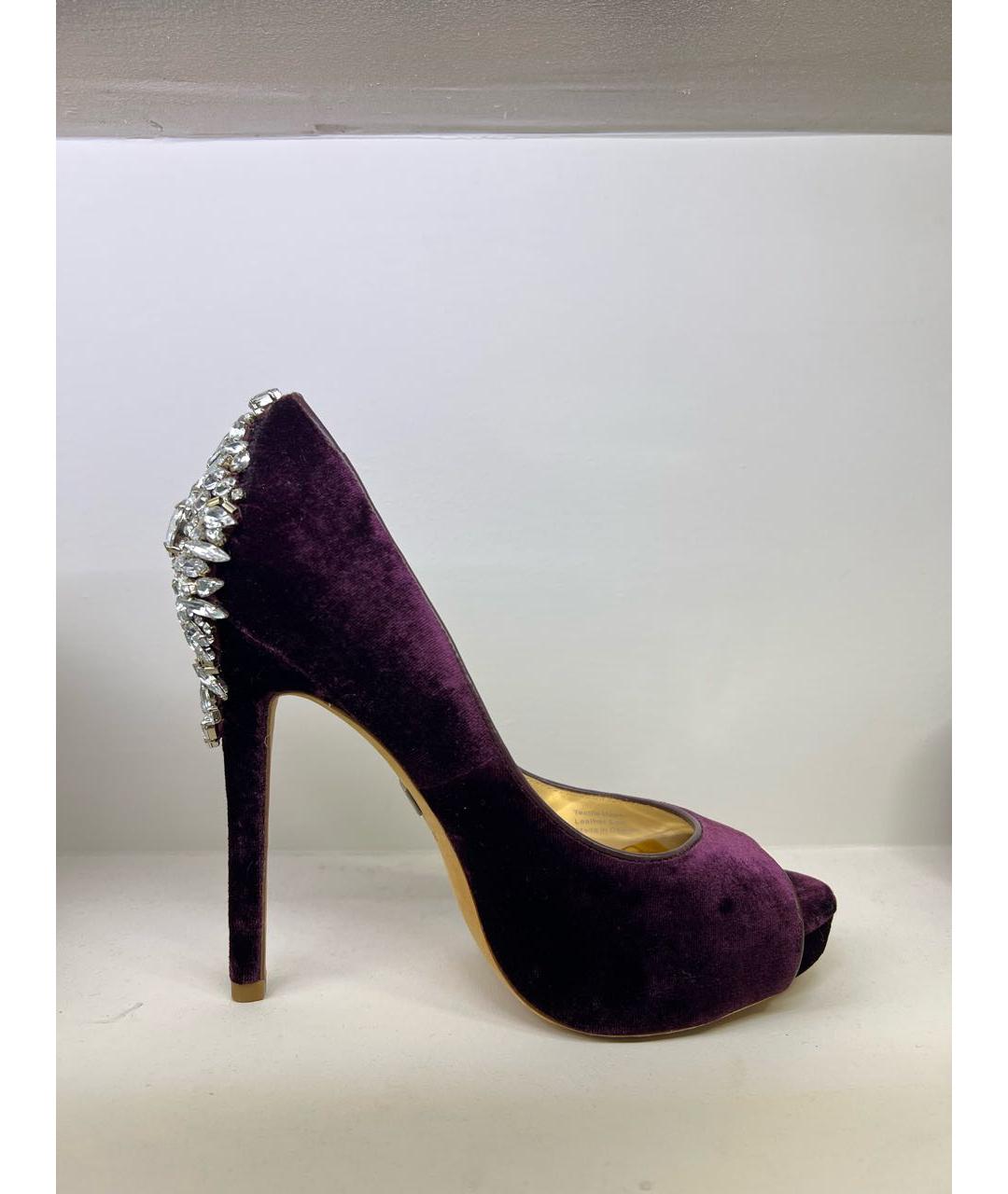 BADGLEY MISCHKA Фиолетовые бархатные туфли, фото 7