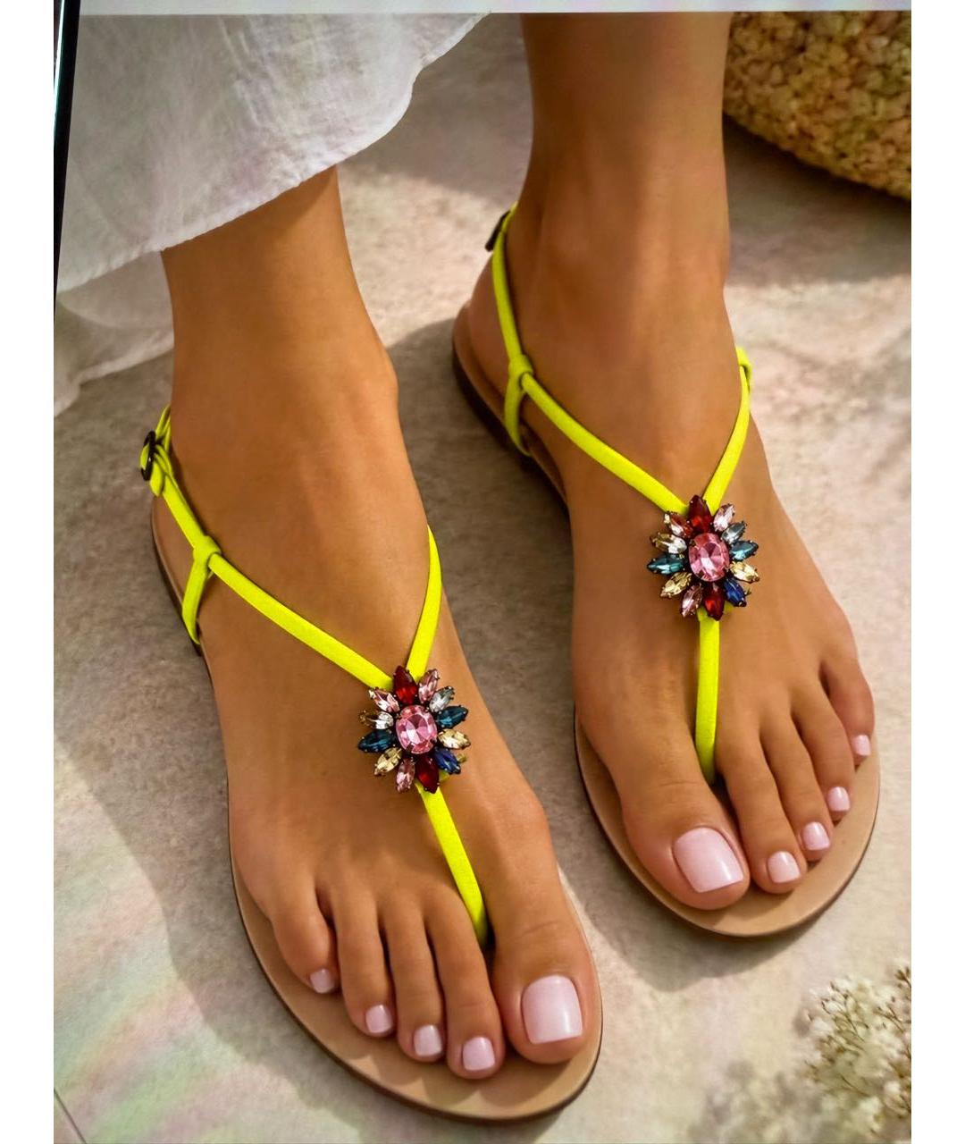 GIUSEPPE ZANOTTI DESIGN Желтые кожаные сандалии, фото 5
