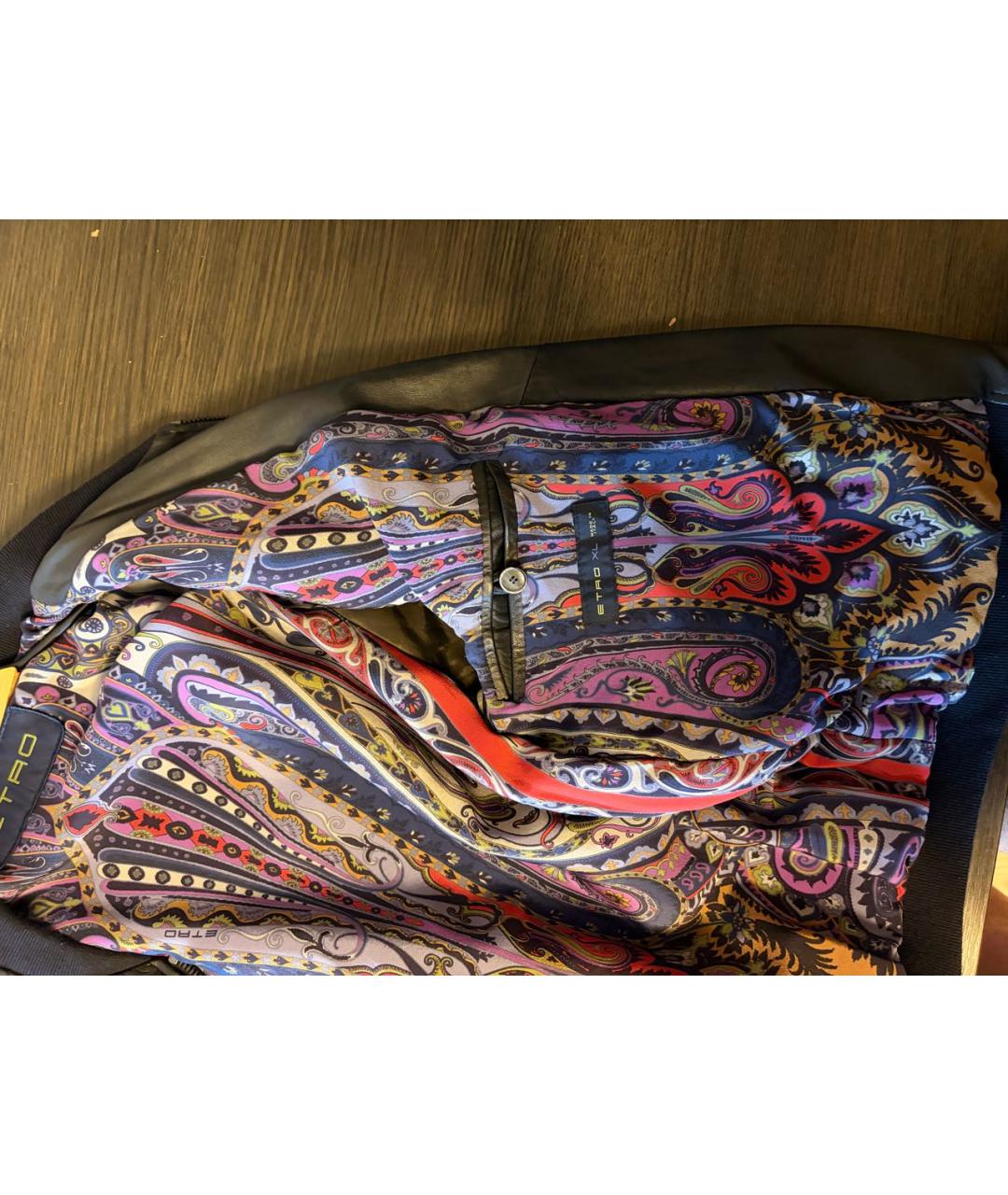 ETRO Антрацитовая кожаная куртка, фото 3