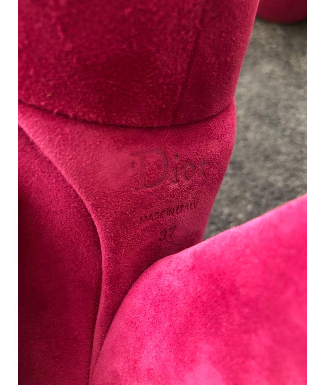 CHRISTIAN DIOR Фуксия замшевые туфли, фото 3