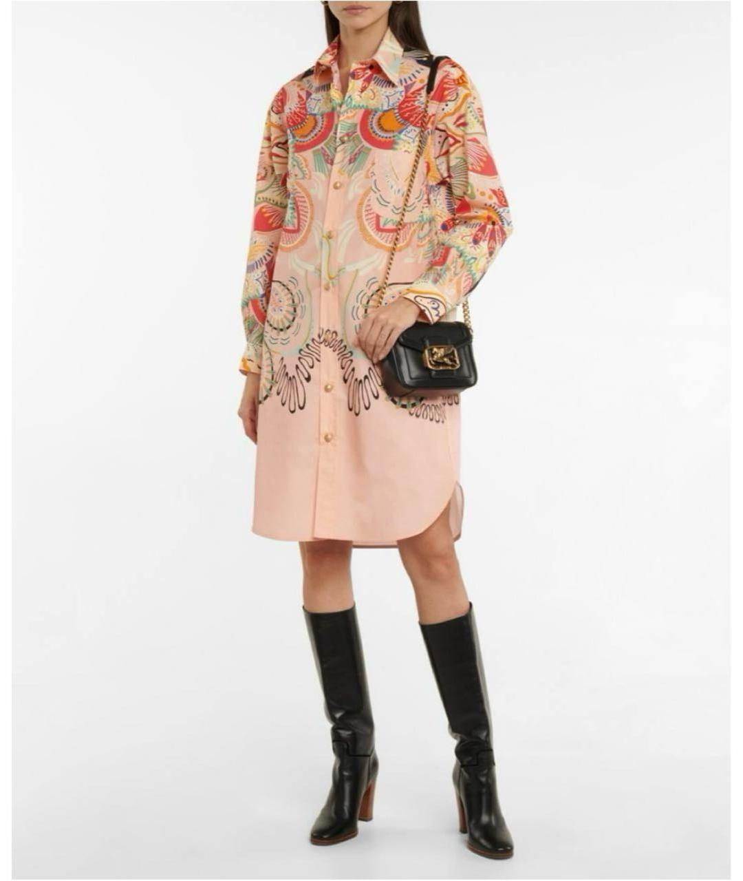 ETRO Розовое хлопковое повседневное платье, фото 2